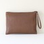 Brown x Tan Lover Clutch ★  El yapımı Kahverengi x Taba Deri Çanta