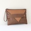 Brown x Tan Lover Clutch ★  El yapımı Kahverengi x Taba Deri Çanta