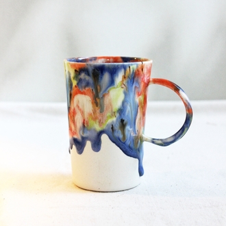 El yapımı stoneware kupa