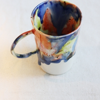 El yapımı stoneware kupa