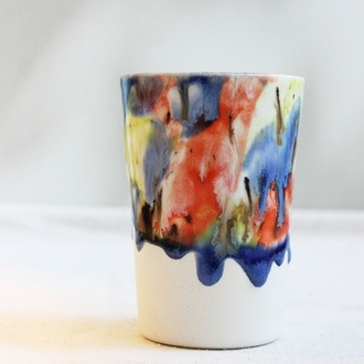 El yapımı stoneware kupa