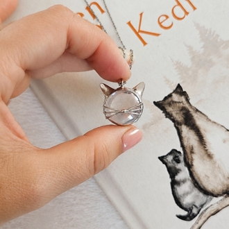 Mor Kedi Kolye