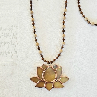 Sedefli Opal Lotus Kolye