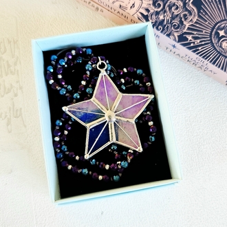 Yıldız Kolye Gümüş Hatlı