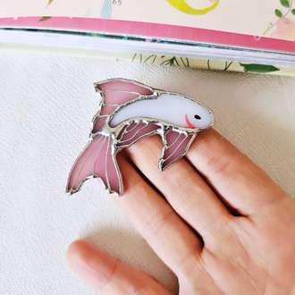 Pembe Koi Balık Broş