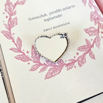 Çiçekli Ayna Broş
