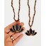 Doğal Taş Zincirli Lotus Kolye