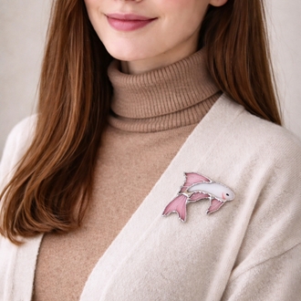 Pembe Koi Balık Broş
