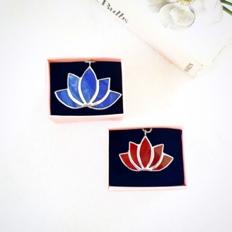Lacivert Lotus Kolye