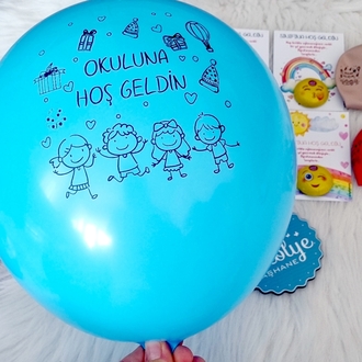 Emoji Çikolata + Okuluna Hoşgeldin Balon 