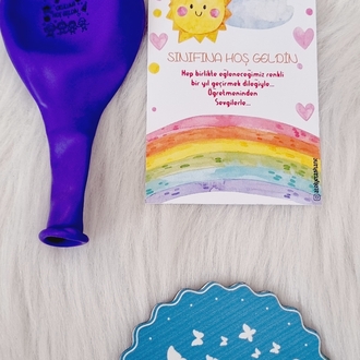 Emoji Çikolata + Okuluna Hoşgeldin Balon 