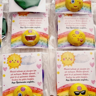 Emoji Çikolata + Okuluna Hoşgeldin Balon 