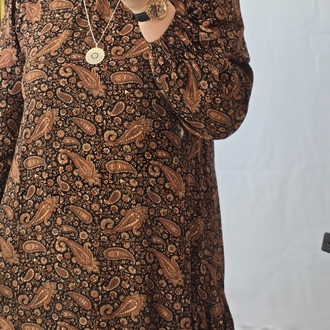 kahverengi bahar elbise 