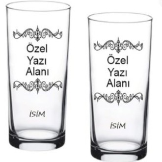 2 Lİ Özel Tasarım Yazdırılabilir Meşrubat Bardağı