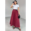 Bordo Beyaz Kemerli Elbise