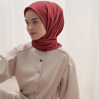 Twill Dokuma Pamuk İpek Eşarp - Bordo 