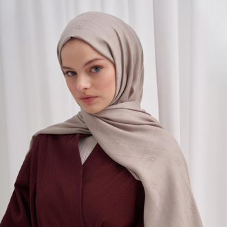 Monogram Jakar İtalyan İpekli Şal - Füme 
