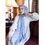 Hürrem Desen Osmanlı Motif Pamuk İpek Şal - Buz Mavi 