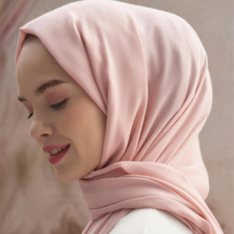 Monogram Jakar İtalyan İpekli Şal - Pudra 