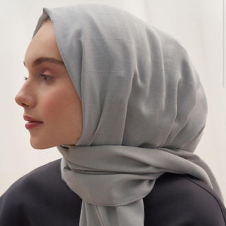 Vence Çift Taraflı Mio Desen İpek Şal - Light Grey 
