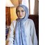 Hürrem Desen Osmanlı Motif Pamuk İpek Şal - Buz Mavi 