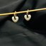 Kalp geçişli gold küpe