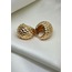Çizgi Desen Gold Top Küpe
