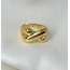 Çelik Gold Ayarlanabilir Çapraz Model Yüzük