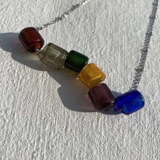 Cylinder glass necklace