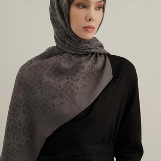 Armine Lyocell Naia Kare Monogram Şal Füme