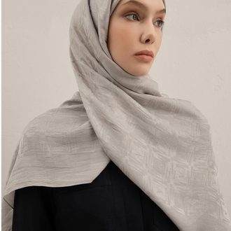 Armine Lyocell Naia Kare Monogram Şal Gri