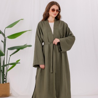 Aybem Haki Yeşil Organik Pamuklu Kimono Takımı