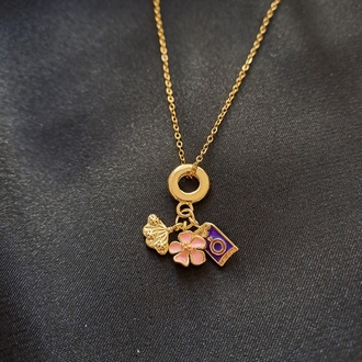 Charm Detaylı Çelik Kolye 