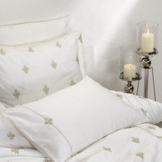 Ecocotton Aslışah Nevresim Takımı %100 Organik Pamuk Saten Nakışlı Beyaz Çift Kişilik