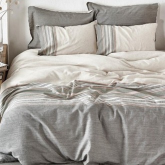 Ecocotton Dila Çift Kişilik Bej-Yeşil Nevresim Takımı