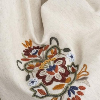 Ecocotton Beria Pamuk Keten El Nakışlı Çift Kişilik Bej Nevresim Takımı