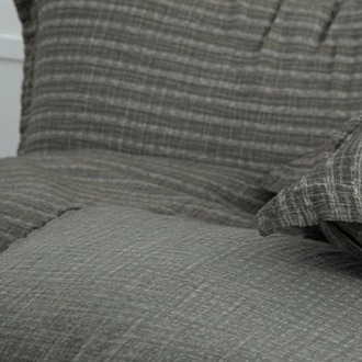 Ecocotton Tara Pamuk Müslin Çift Kişilik Antrasit-Koyu Yeşil Nevresim Takımı