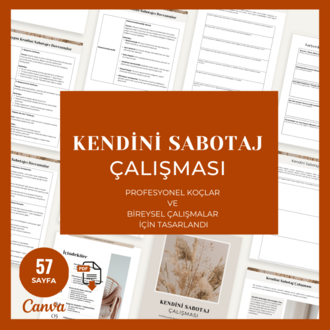 Kendini Sabotaj Çalışması ( Canva Şablonu + PDF)