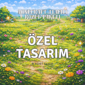 8li minecraft özel tasarım rozet (54mm)