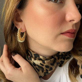 Gold spiral model halka küpe