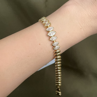 14k gold göz model bileklik