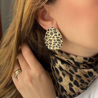 Leopar damla küpe
