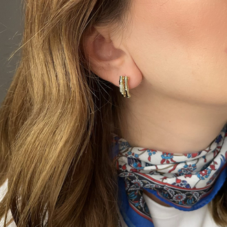 Bambu model 14k gold Xuping küpe
