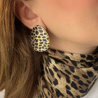 Leopar damla küpe