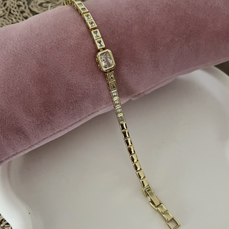 Baget taşlı 14k gold bileklik