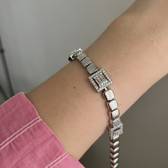 Silver baget taşlı bileklik