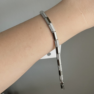 Silver dikdörtgen Zirkon taşlı bileklik