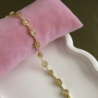 Damla ve baget model vip 14k gold bileklik