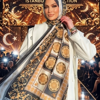 DESENLİ PAMUK İPEK SARI ŞAL