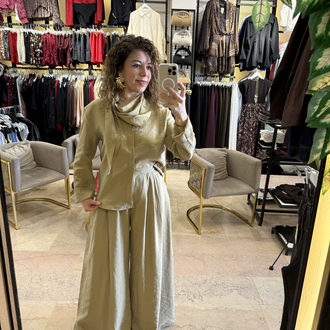  Yeşil Marka model tencel takım 